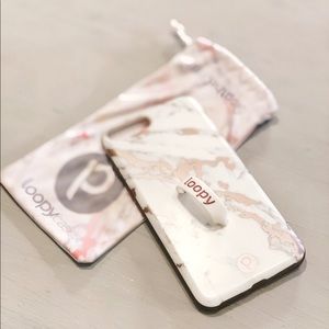 Rose marble metallic loopy case